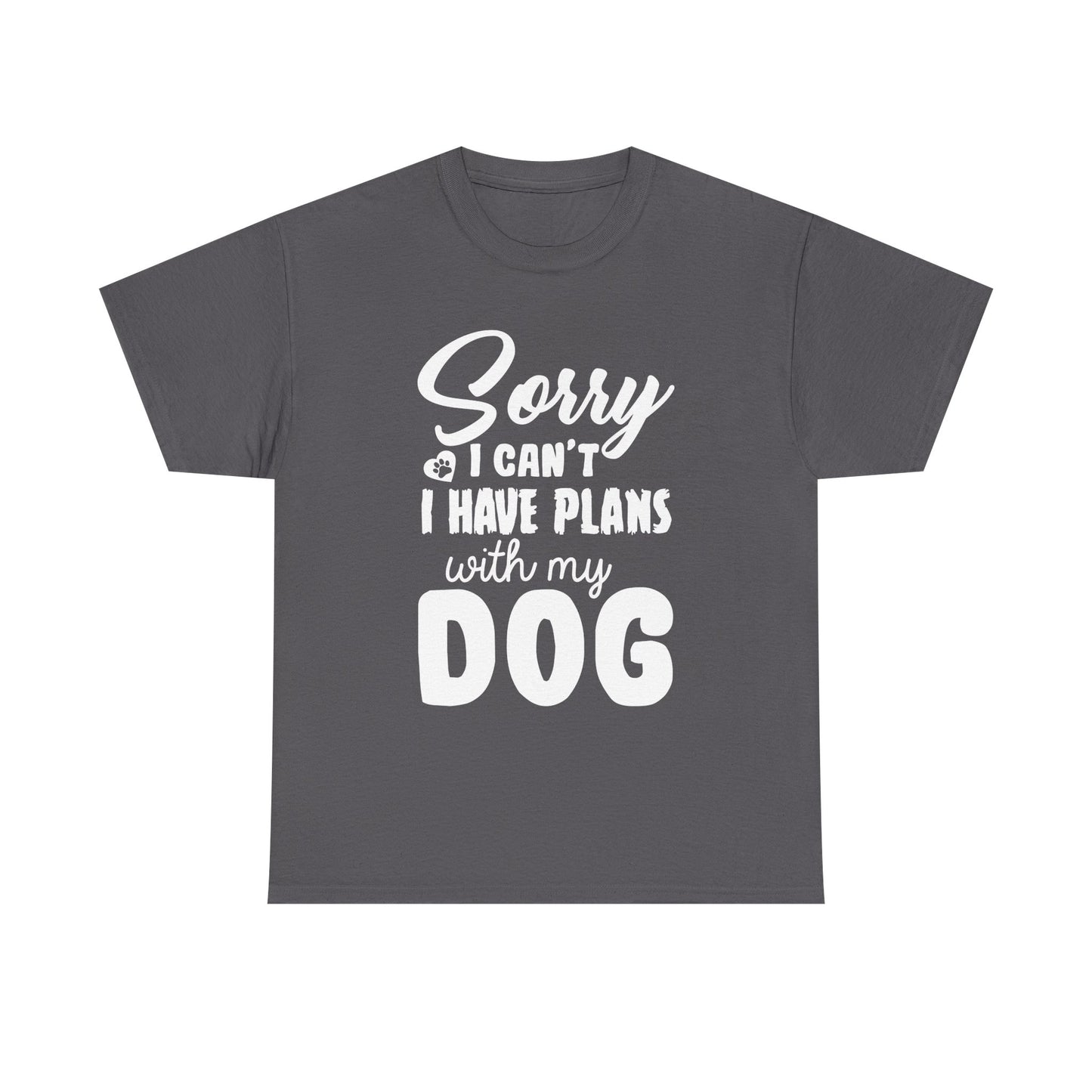 Dog Lover Unisex Heavy Cotton Tee - 'Sorry, I Can't, I Have Plans with My Dog'