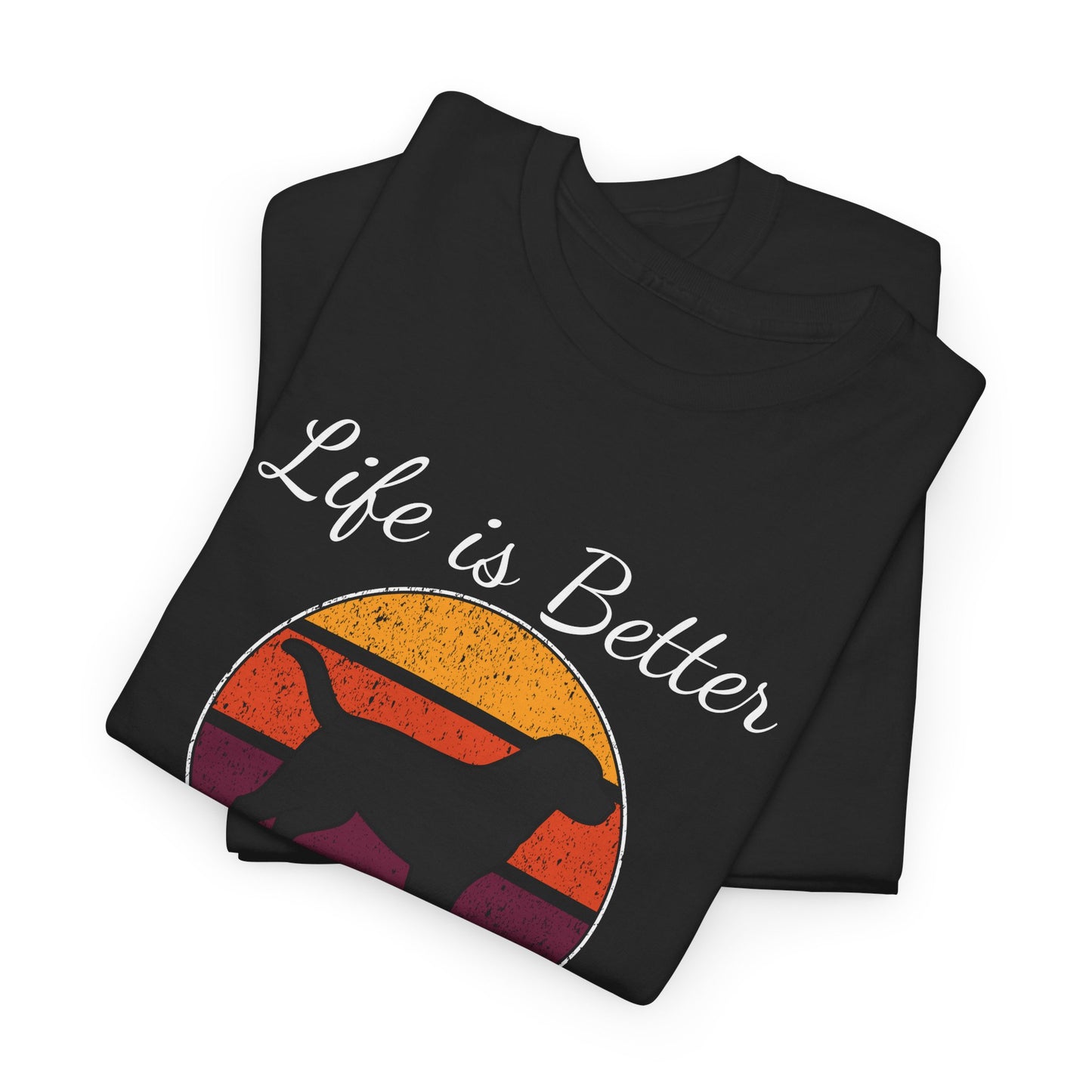 "Life Is Better With Dog" Unisex Heavy Cotton Tee - Perfect for Pet Lovers T-Shirt - CHILL T-SHIRT