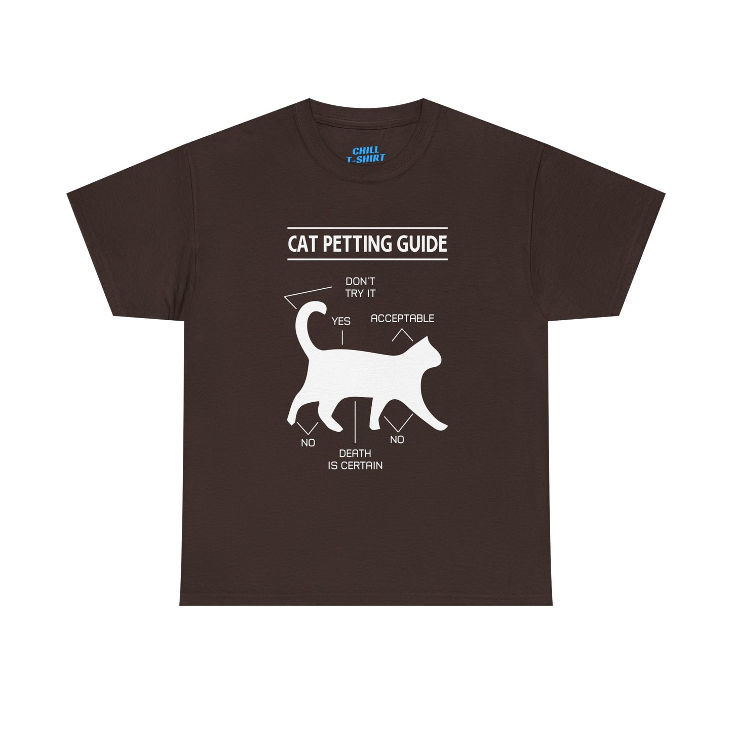 Funny Cat Petting Guide Unisex Heavy Cotton Tee