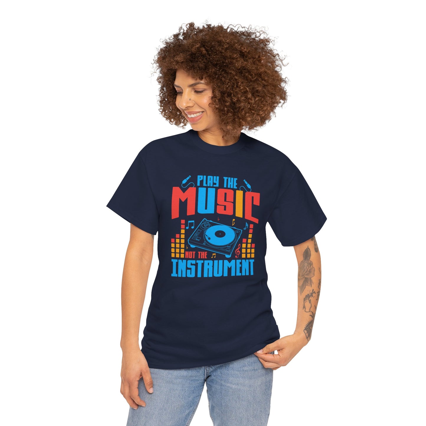 "Play the Music Instrument" Unisex Heavy Cotton Tee - Music Lover's T-Shirt for Musicians and Fans - CHILL T-SHIRT