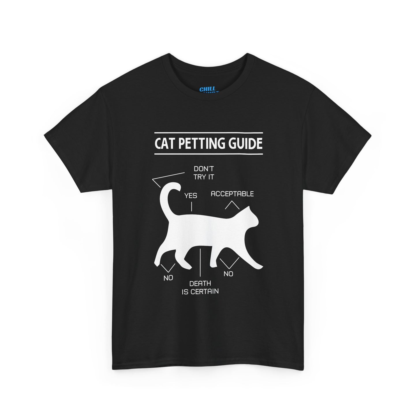 Funny Cat Petting Guide Unisex Heavy Cotton Tee