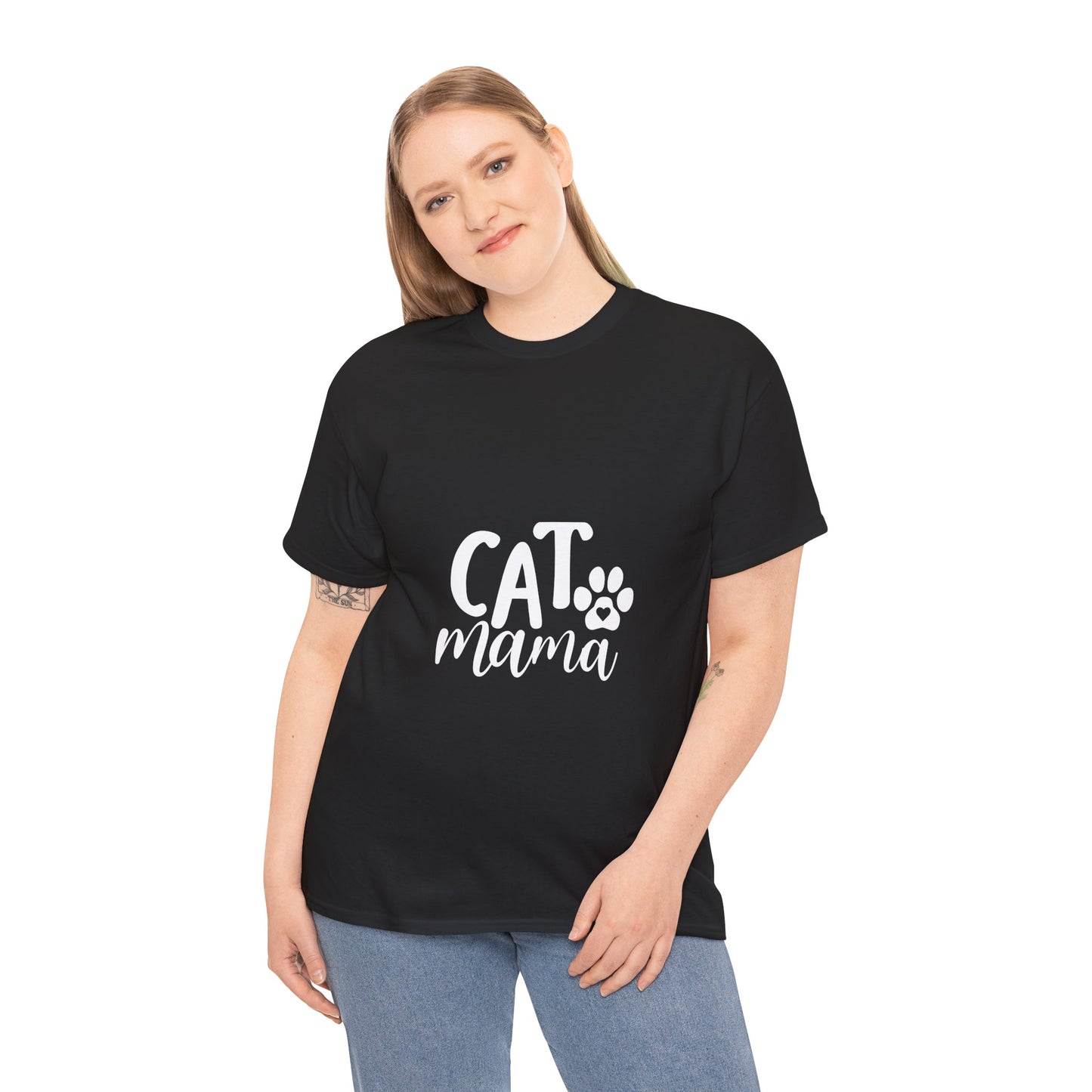 Cat Mama Unisex Heavy Cotton Tee - Perfect Gift for Cat Lovers