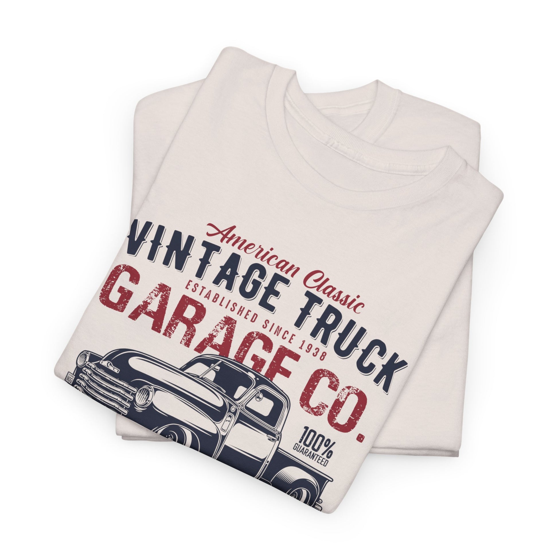 Vintage Truck Garage Unisex Heavy Cotton Tee - Authentic Classic Repair Design - CHILL T-SHIRT