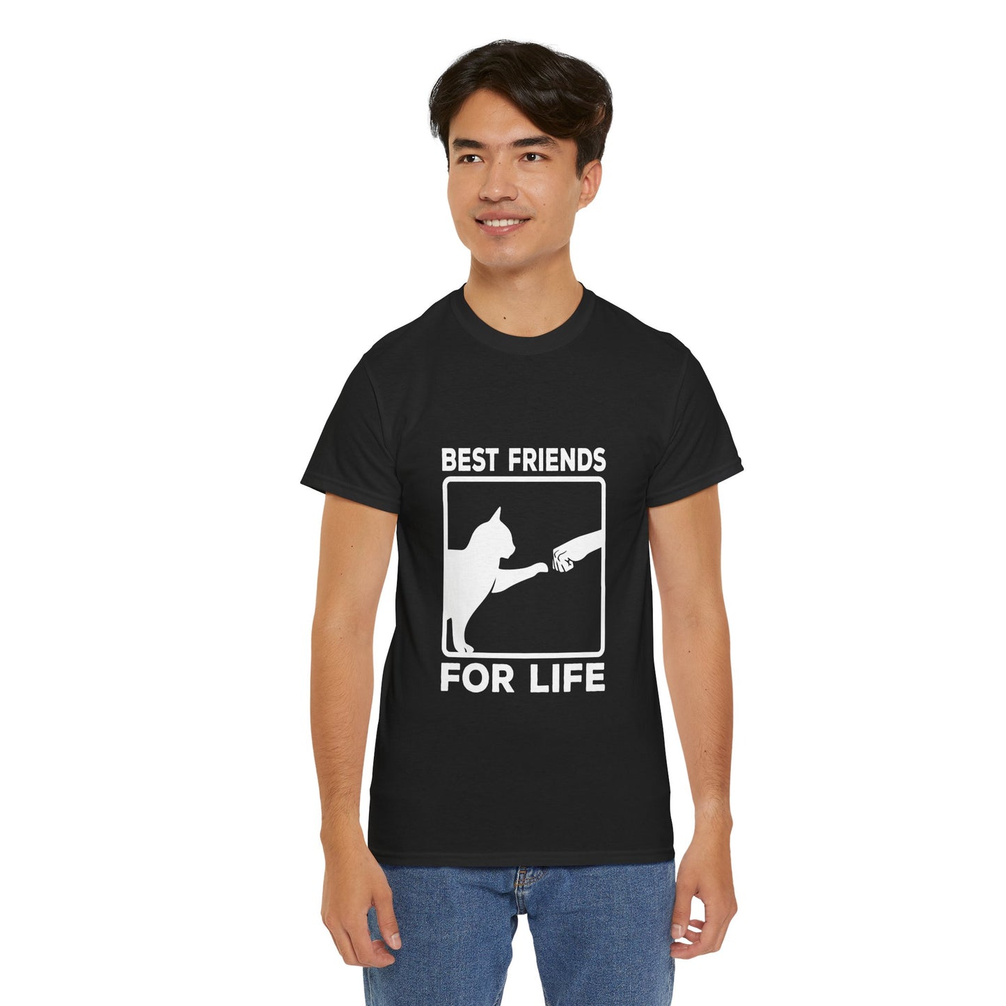 Best Friends for Life Cat Lover Unisex Heavy Cotton Tee