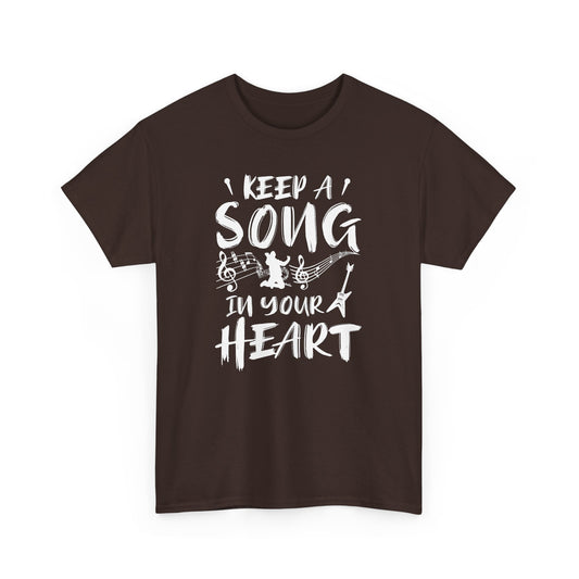 "Keep a Song in Your Heart" Unisex Heavy Cotton Tee - Inspirational Music T-Shirt - CHILL T-SHIRT