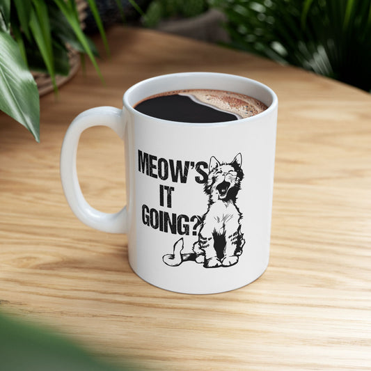 Funny Cat Mug - "MEOW'S IT GOING?" - Perfect Gift for Cat Lovers - CHILL T-SHIRT