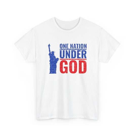 Unisex Heavy Cotton Tee - "One Nation Under God" Patriot T-Shirt - CHILL T-SHIRT