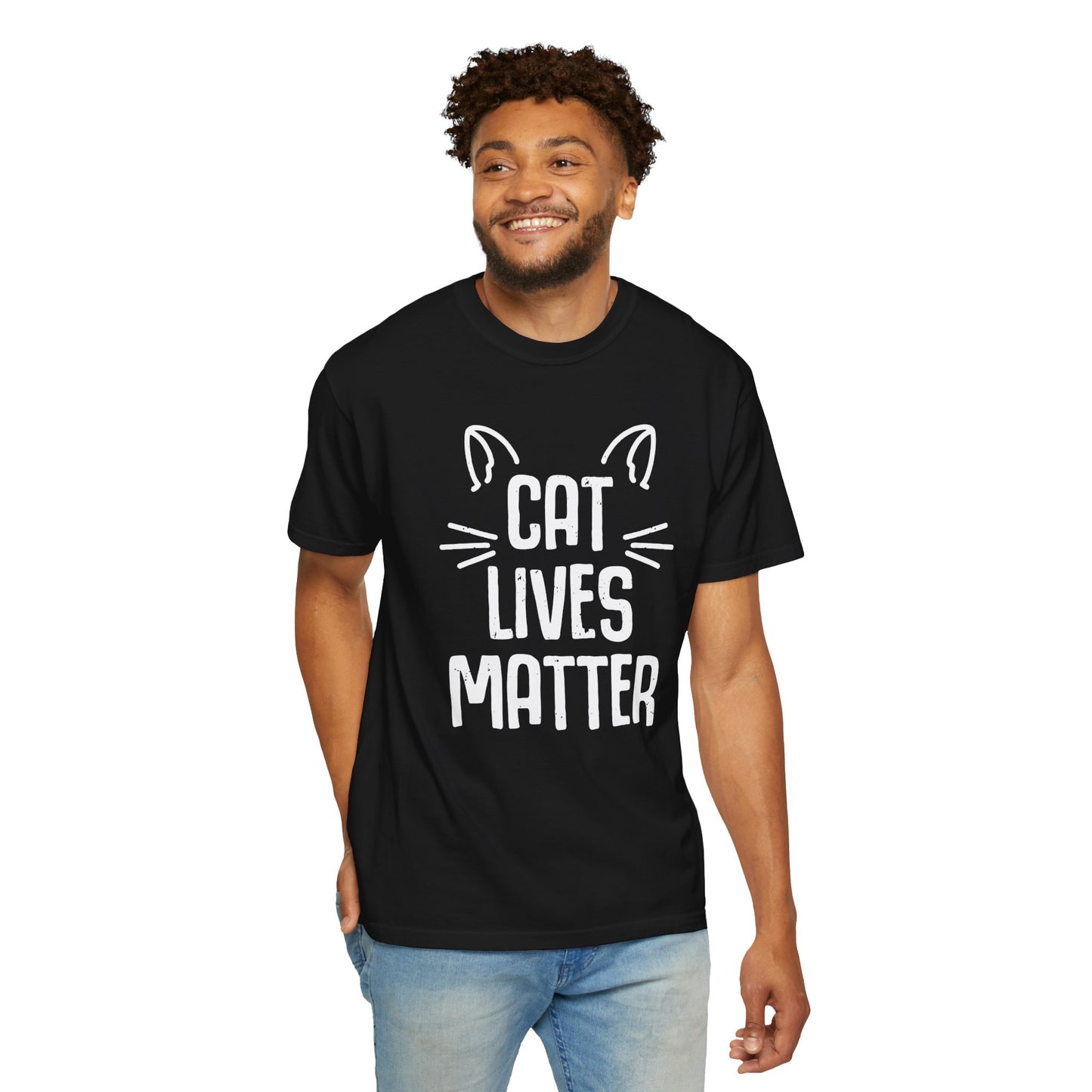 Unisex Heavy Cotton Tee - 'Cat Lives Matter' Tee for Cat Lovers