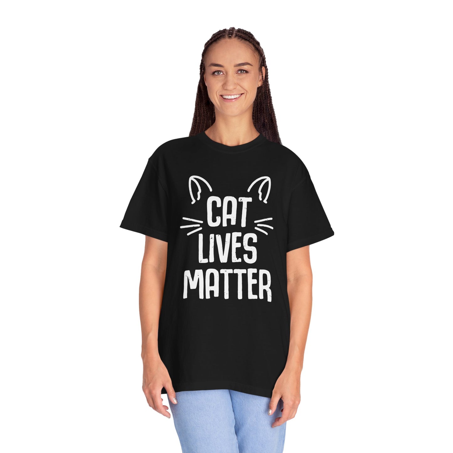 Unisex Heavy Cotton Tee - 'Cat Lives Matter' Tee for Cat Lovers