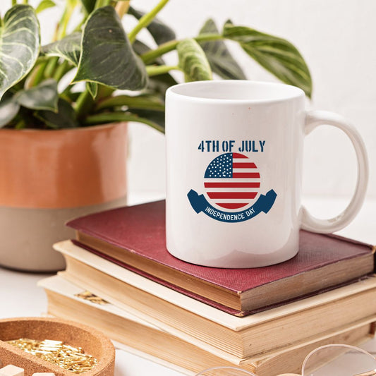 Patriotic Ceramic Coffee Mug - 4th of July Design (11oz & 15oz) - CHILL T-SHIRT
