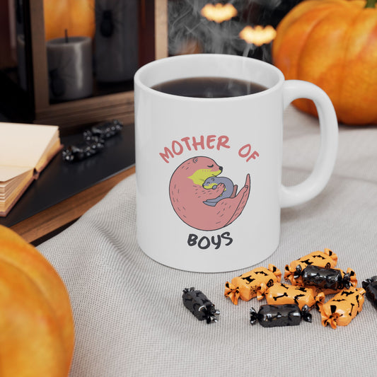 Fun Ceramic Mug - "Mother of Boys" - Perfect Gift for Loving Mother - CHILL T-SHIRT