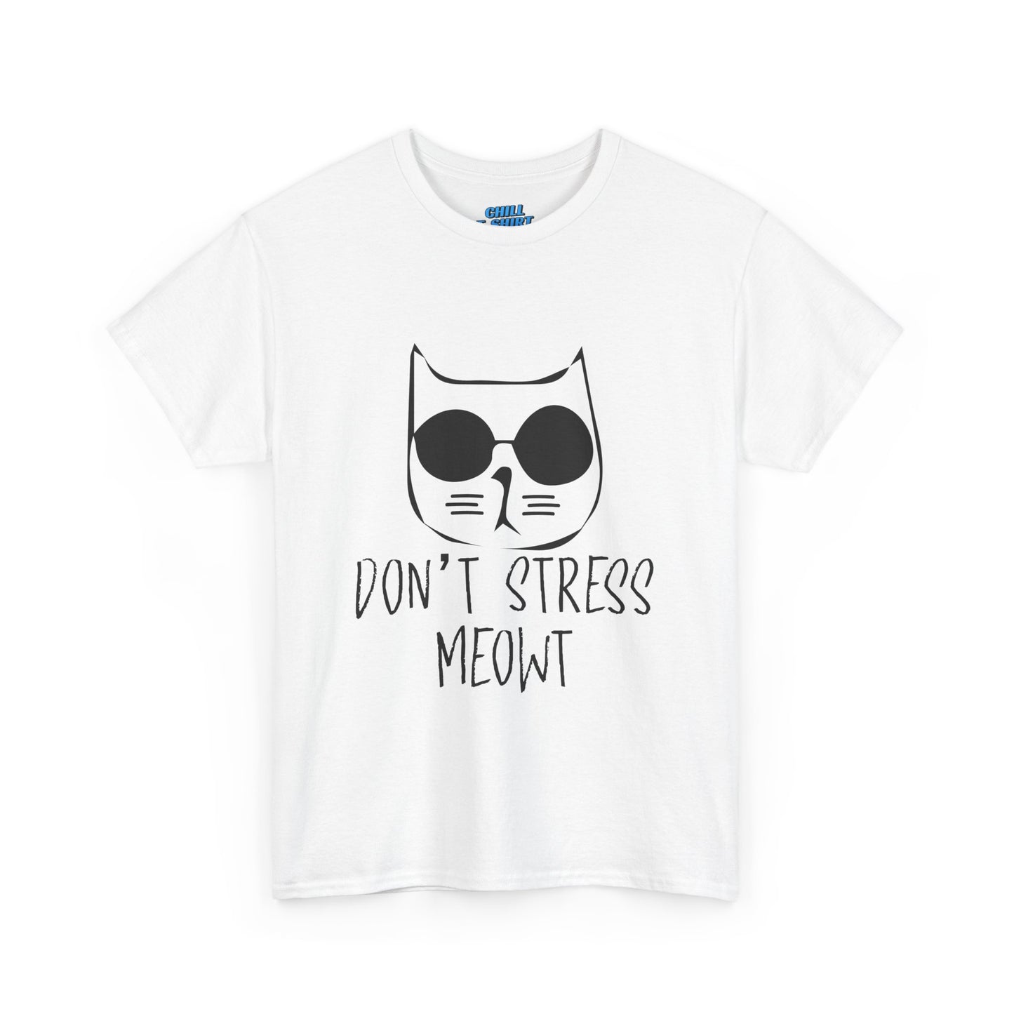 Funny Cat T-Shirt - "Don't Stress Meowt" Unisex Heavy Cotton Tee