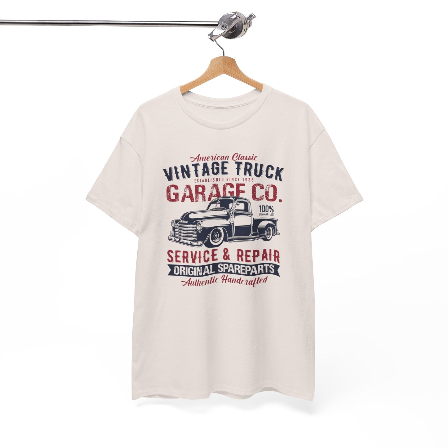 Vintage Truck Garage Unisex Heavy Cotton Tee - Authentic Classic Repair Design - CHILL T-SHIRT