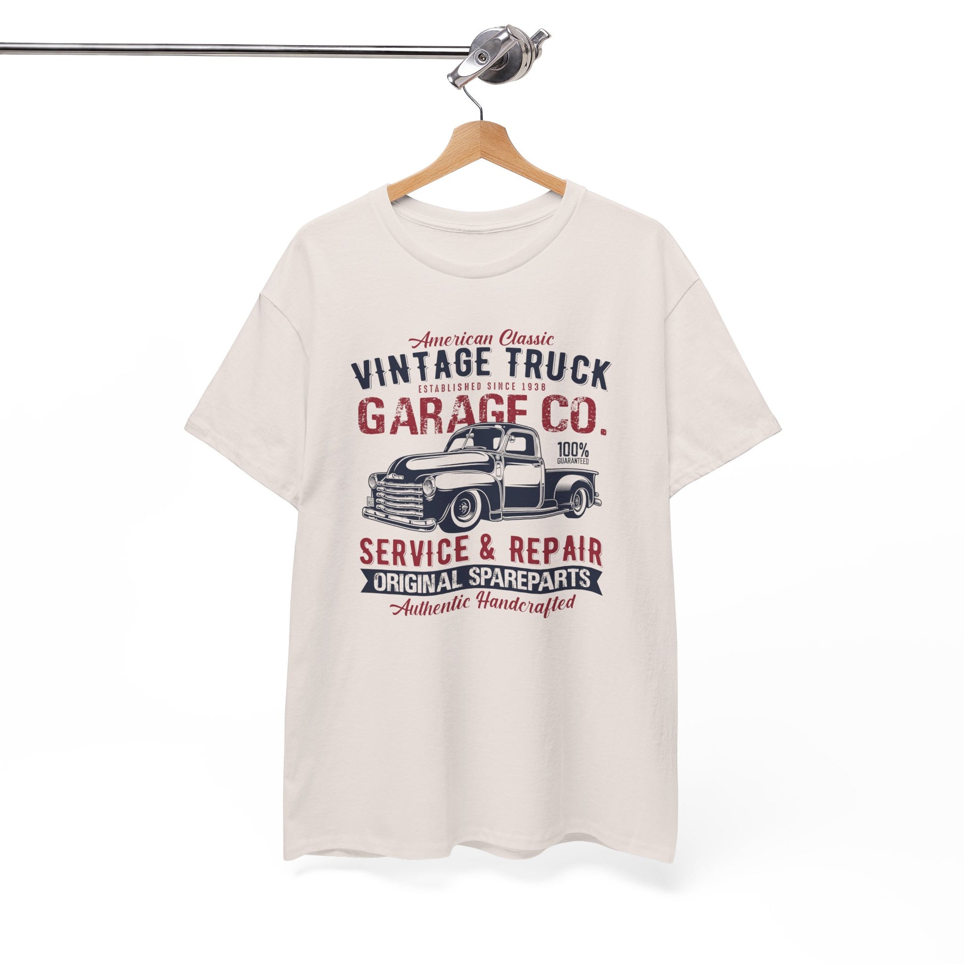 Vintage Truck Garage Unisex Heavy Cotton Tee - Authentic Classic Repair Design - CHILL T-SHIRT