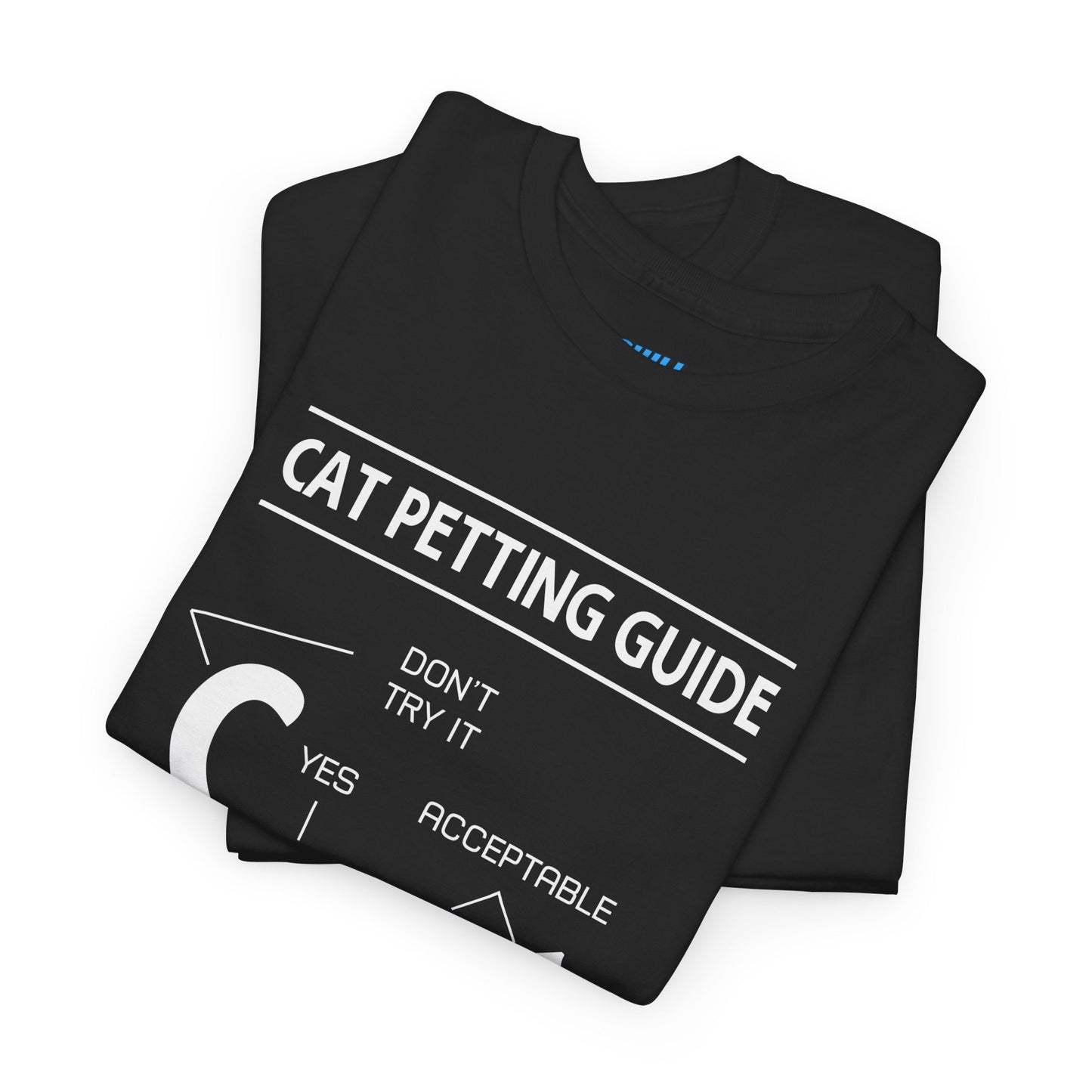 Funny Cat Petting Guide Unisex Heavy Cotton Tee