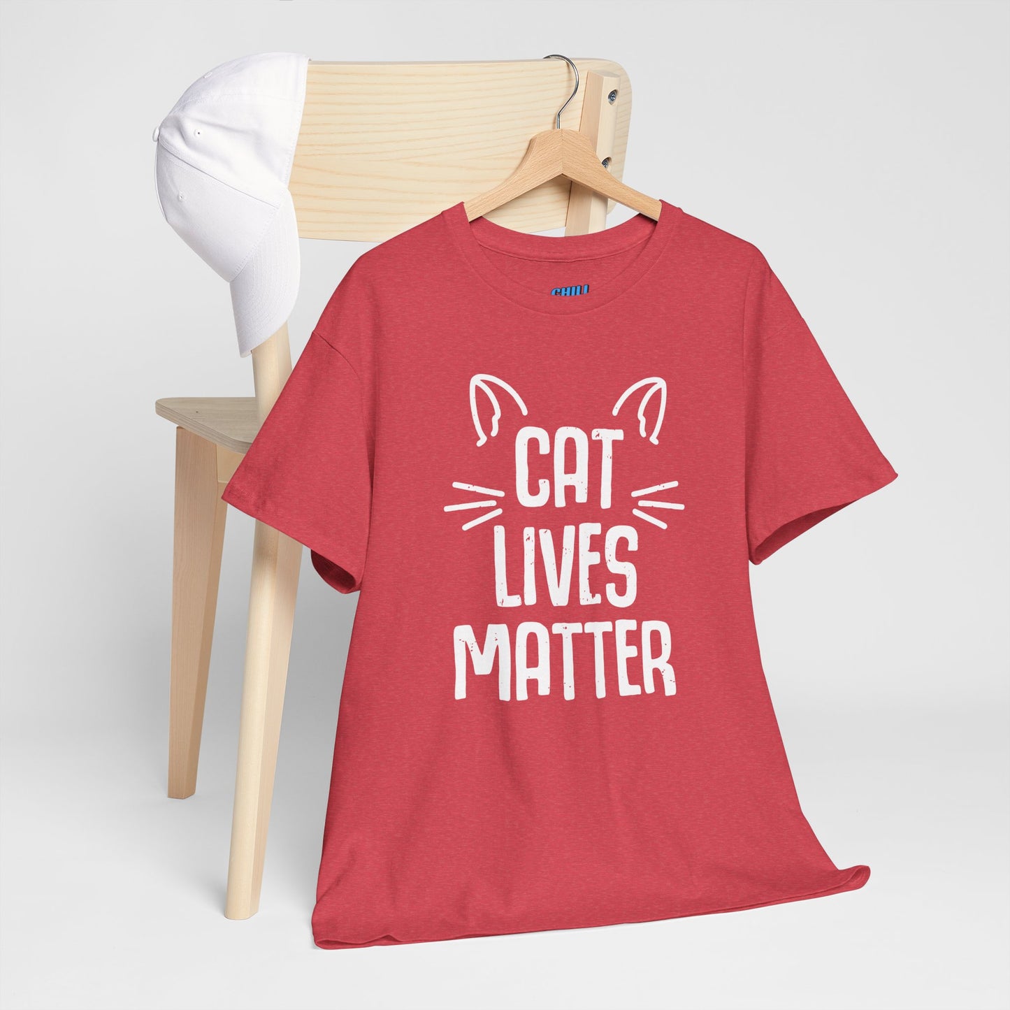 Unisex Heavy Cotton Tee - 'Cat Lives Matter' Tee for Cat Lovers