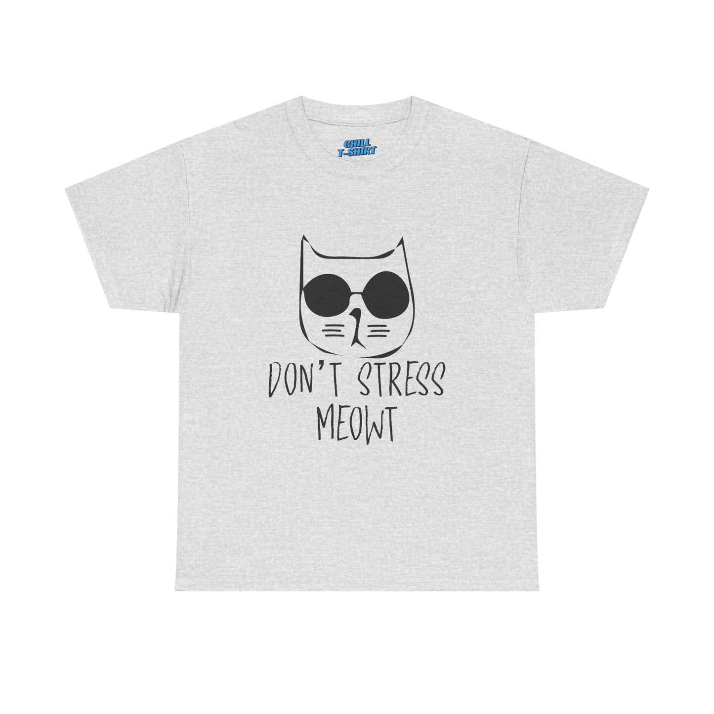 Funny Cat T-Shirt - "Don't Stress Meowt" Unisex Heavy Cotton Tee