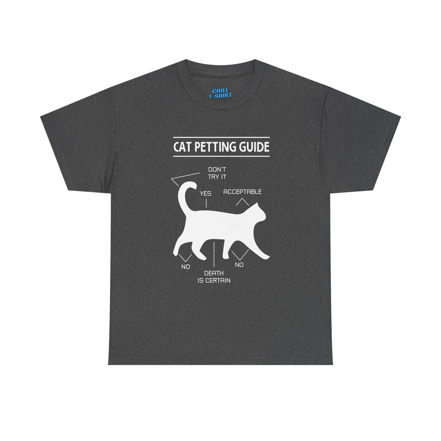 Funny Cat Petting Guide Unisex Heavy Cotton Tee