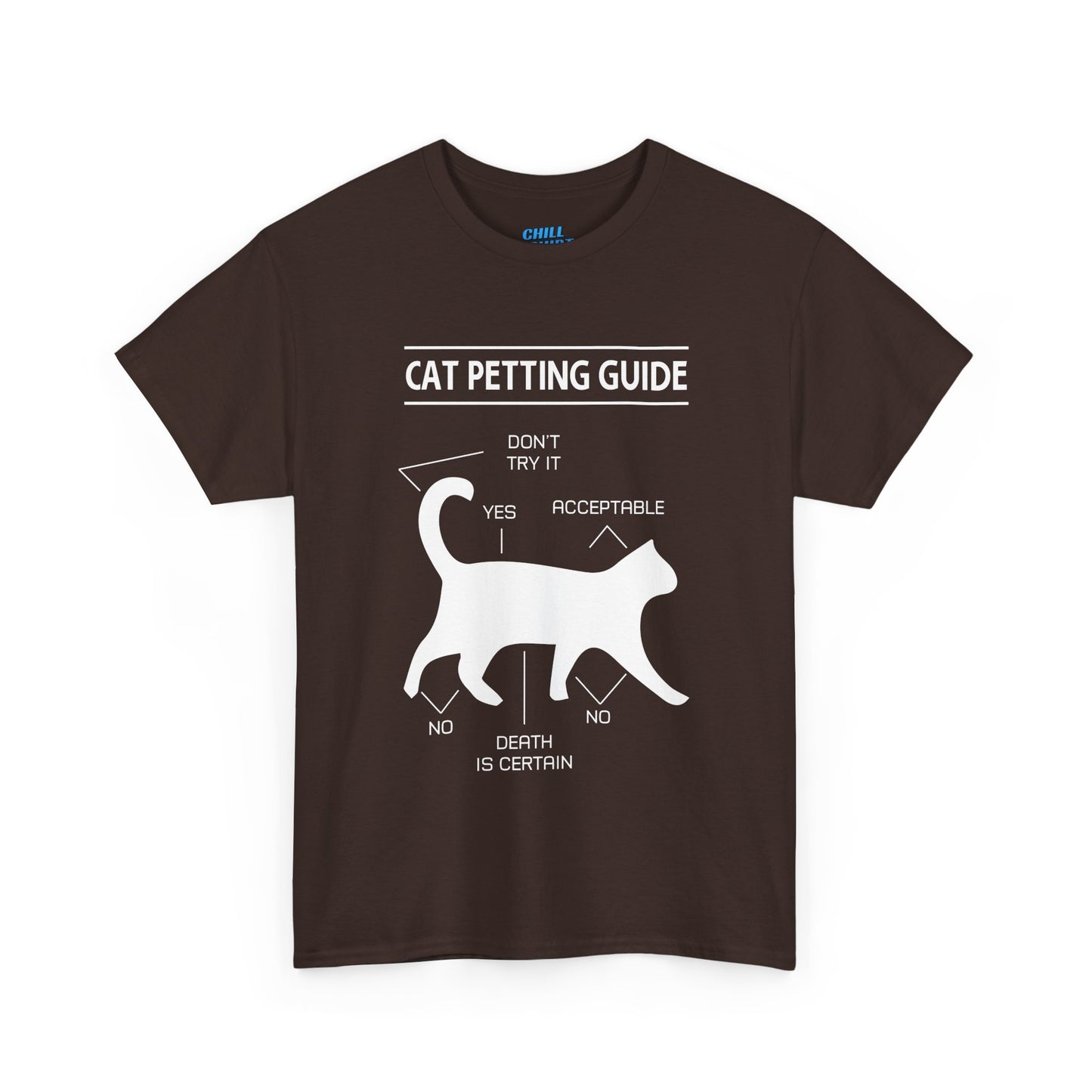 Funny Cat Petting Guide Unisex Heavy Cotton Tee