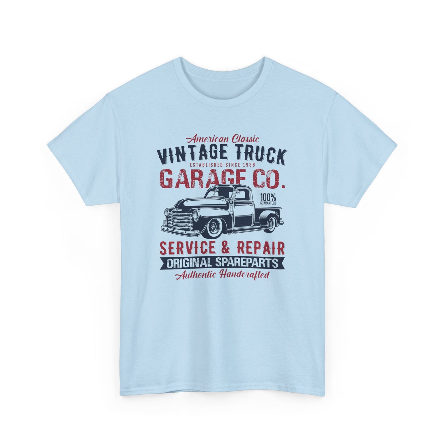 Vintage Truck Garage Unisex Heavy Cotton Tee - Authentic Classic Repair Design - CHILL T-SHIRT