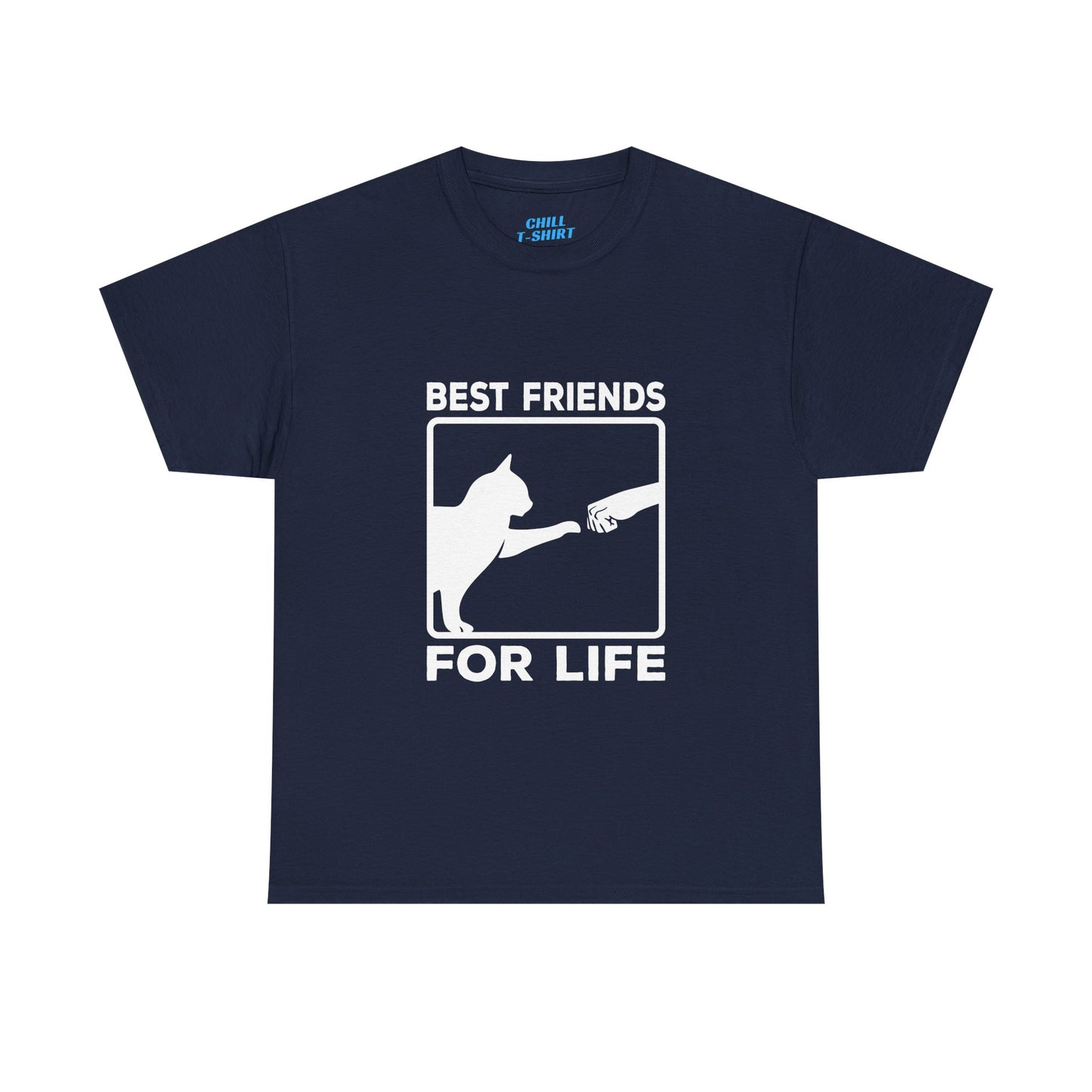 Best Friends for Life Cat Lover Unisex Heavy Cotton Tee