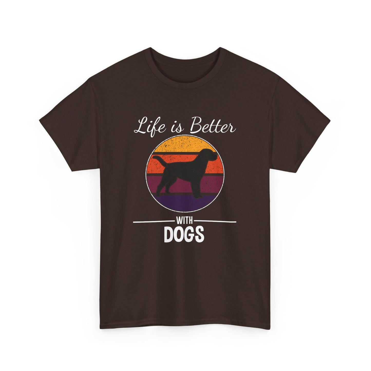 "Life Is Better With Dog" Unisex Heavy Cotton Tee - Perfect for Pet Lovers T-Shirt - CHILL T-SHIRT