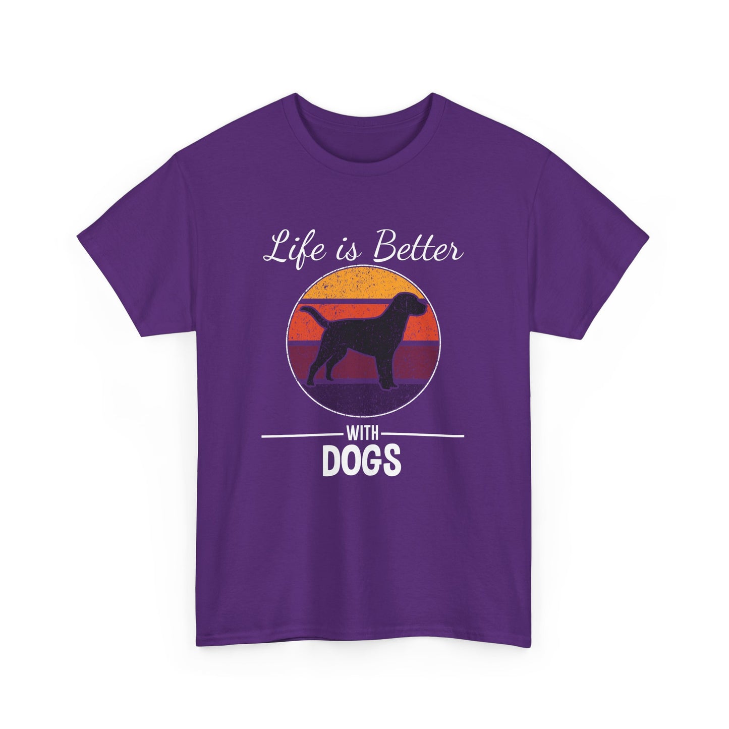 "Life Is Better With Dog" Unisex Heavy Cotton Tee - Perfect for Pet Lovers T-Shirt - CHILL T-SHIRT
