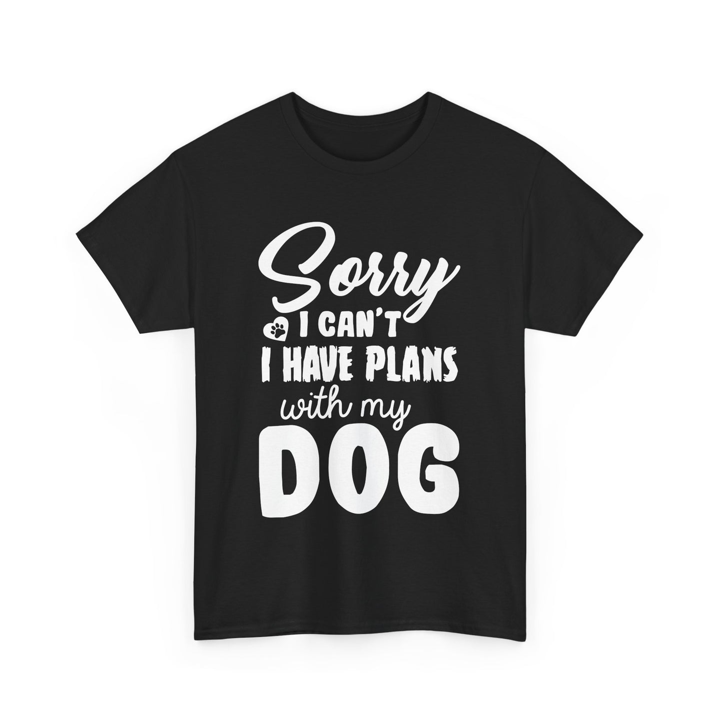 Dog Lover Unisex Heavy Cotton Tee - 'Sorry, I Can't, I Have Plans with My Dog'