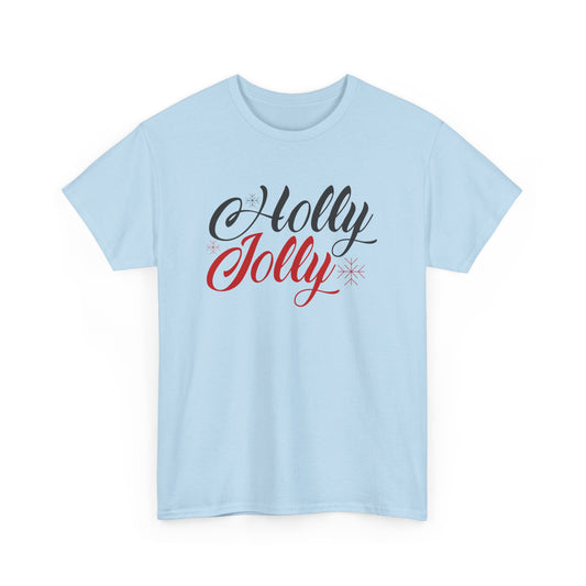 Holly Jolly Unisex Heavy Cotton Tee - Festive Holiday T-Shirt - CHILL T-SHIRT