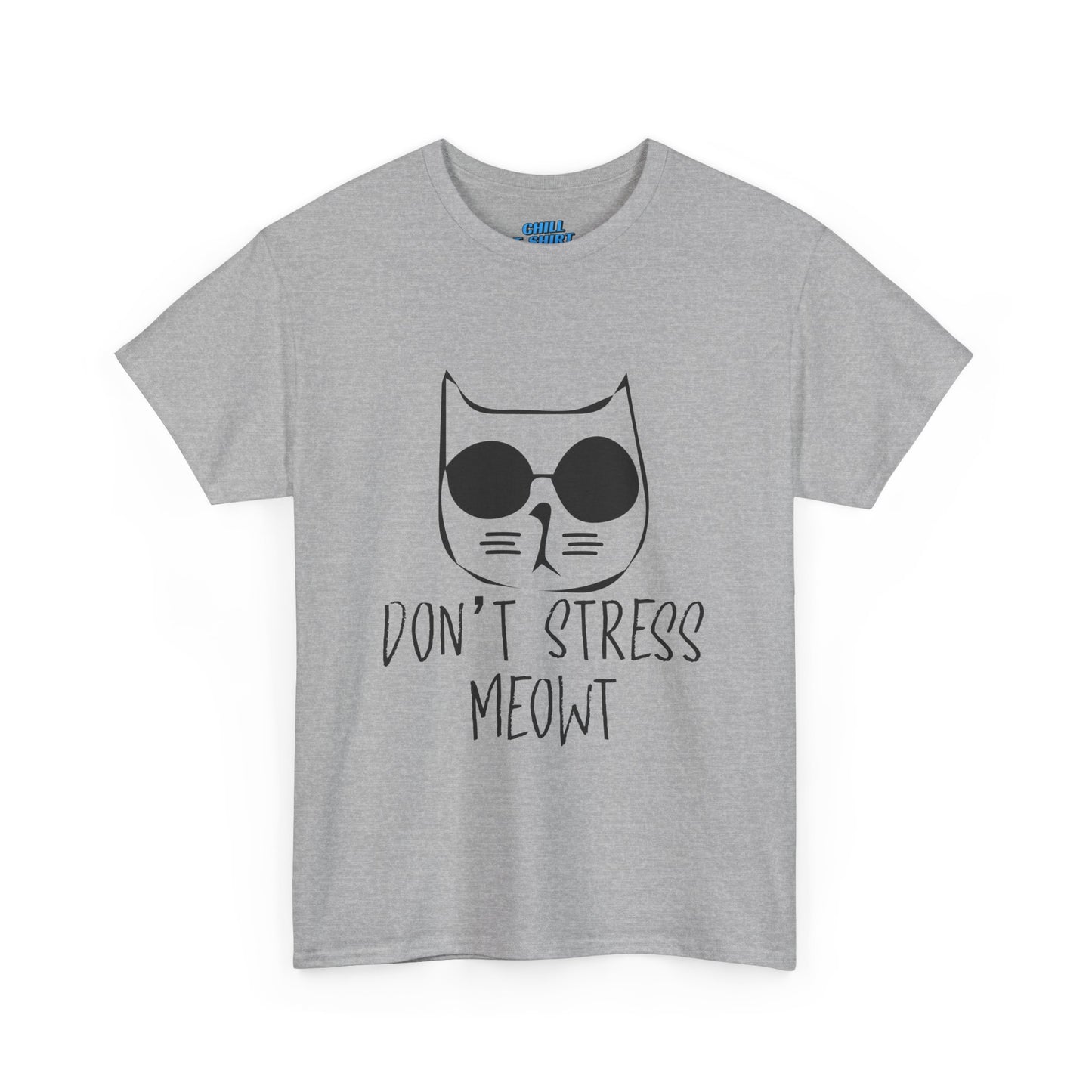 Funny Cat T-Shirt - "Don't Stress Meowt" Unisex Heavy Cotton Tee