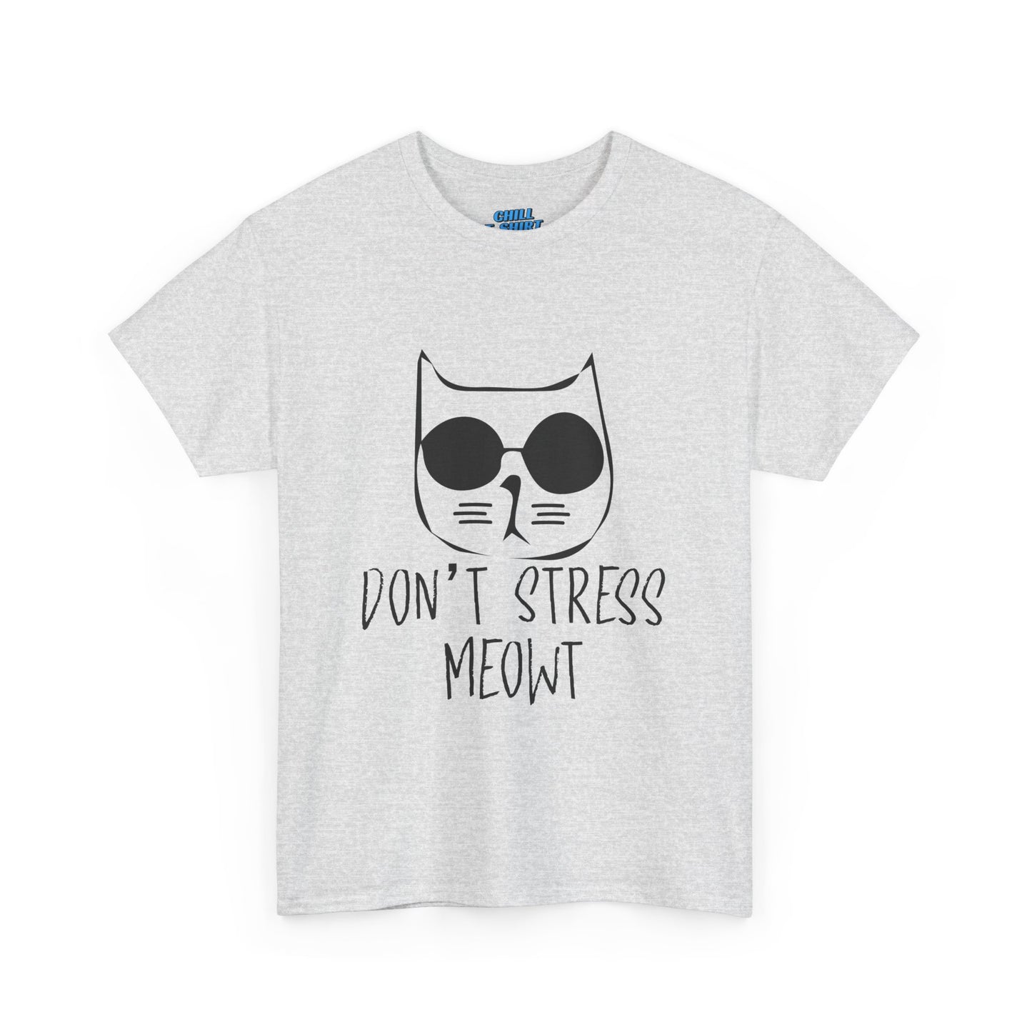 Funny Cat T-Shirt - "Don't Stress Meowt" Unisex Heavy Cotton Tee