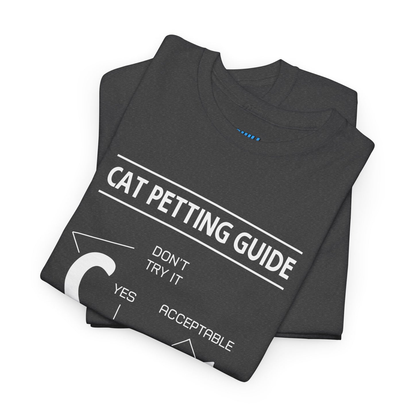 Funny Cat Petting Guide Unisex Heavy Cotton Tee