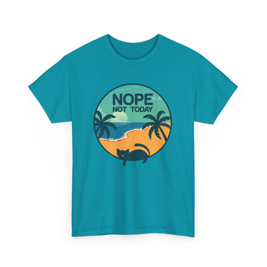 Catlover "Nope Not Today" Heavy Cotton Tee - Casual Everyday Wear for Relaxation and Chill Vibes T-Shirt - CHILL T-SHIRT