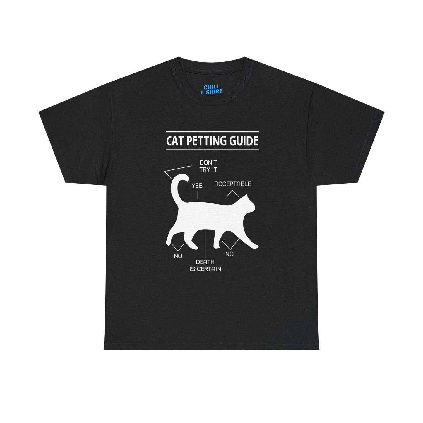 Funny Cat Petting Guide Unisex Heavy Cotton Tee