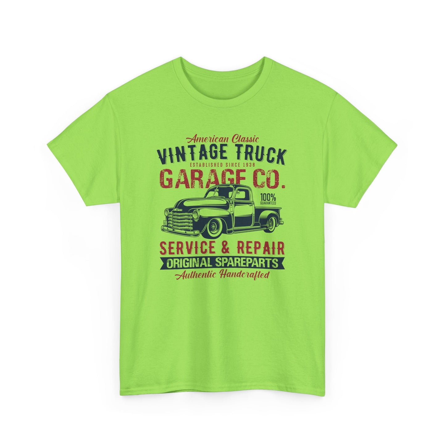Vintage Truck Garage Unisex Heavy Cotton Tee - Authentic Classic Repair Design - CHILL T-SHIRT
