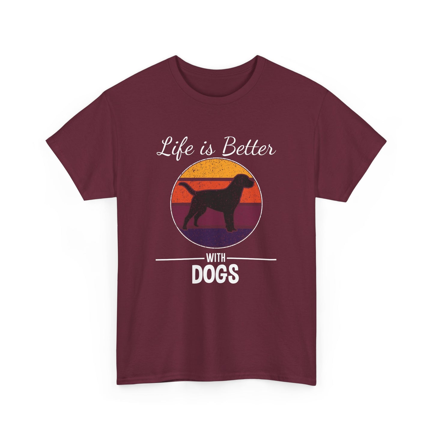 "Life Is Better With Dog" Unisex Heavy Cotton Tee - Perfect for Pet Lovers T-Shirt - CHILL T-SHIRT