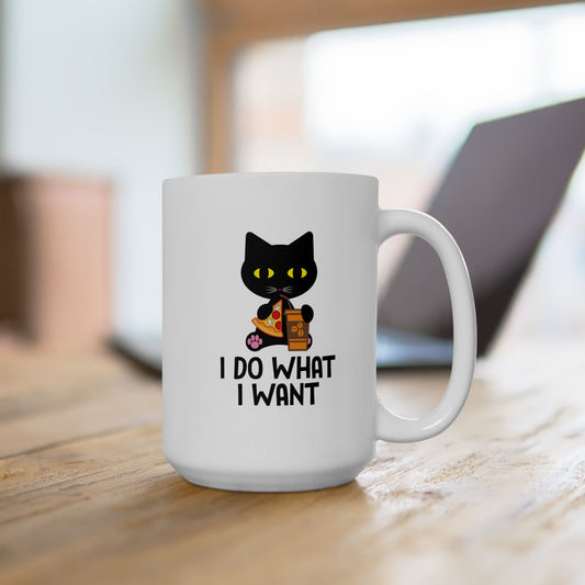 Funny Cat Ceramic Mug - I Don't What I Want - 11oz & 15oz - CHILL T-SHIRT