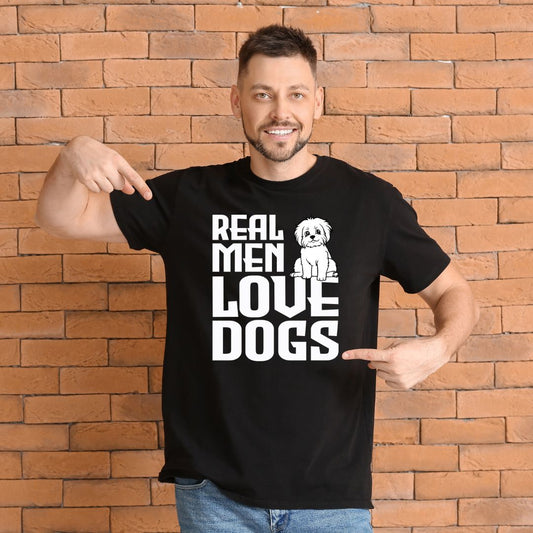 Real Men Love Dogs Unisex Heavy Cotton Tee - Perfect Gift for Dog Lovers T-Shirt